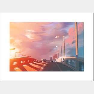 Sunrise and Bridge Posters and Art